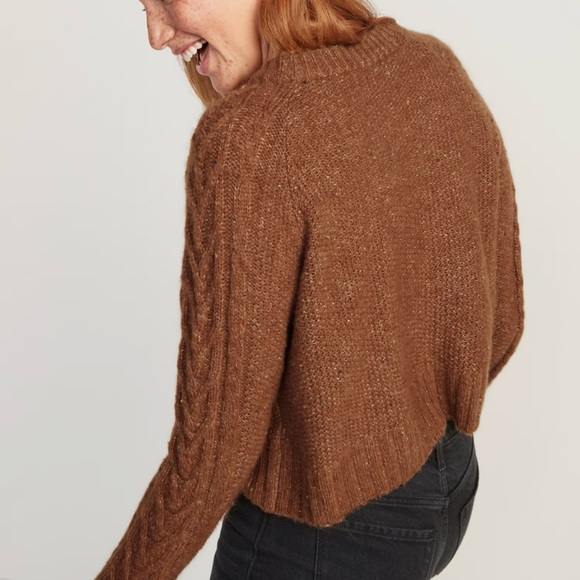 💋NWOT💋 Old Navy Cropped Cable-Knit
Cardigan Sweater In Mocha Size 3X - Picture 4 of 8